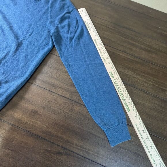 HART SCHAFFNER MARX extra fine merino wool SIZE M SWEATER LS Blue Mens - Picture 7 of 8